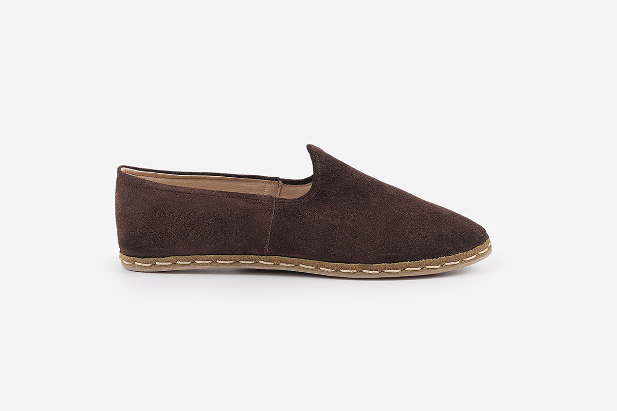 Men's Espresso Brown suede loafers, handmade in Turkey from premium materials for a sophisticated look.