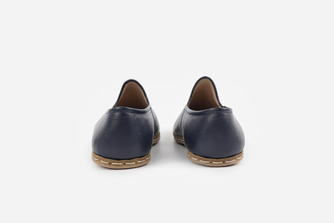 Premium Midnight Blue Leather Loafers for Men - Handmade and Stylish