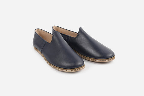 Handcrafted Midnight Blue Leather Loafers for Men - Luxurious and Comfortable