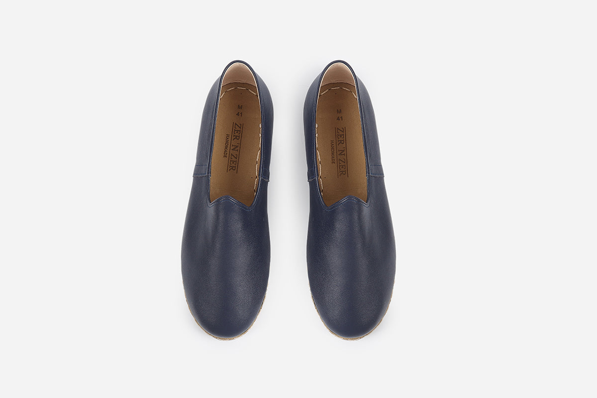 Men's Designer Leather Loafers in Midnight Blue - Handcrafted for Superior Comfort