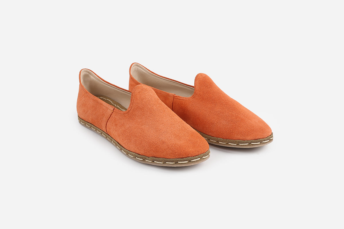 Elegant Saffron suede loafers for men, featuring a rich yellow color and expert craftsmanship from Turkey.