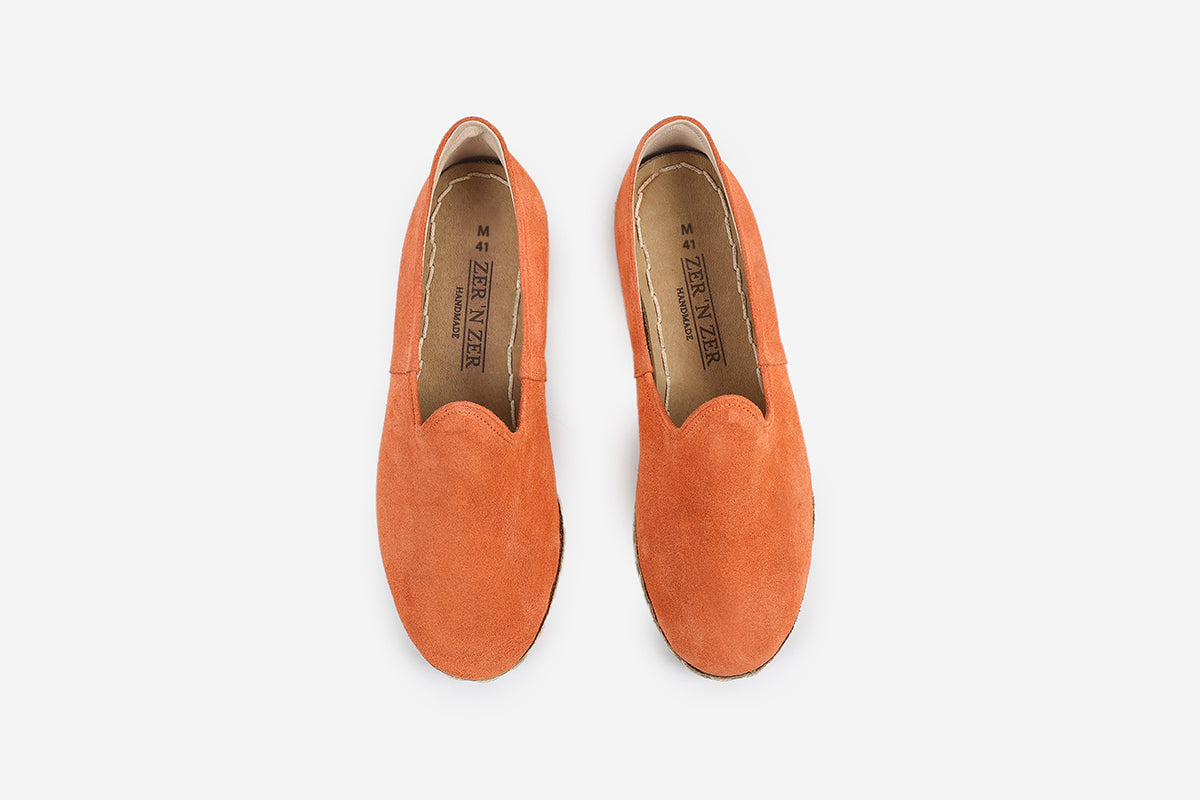 Stylish men's Saffron suede loafers, combining a bright, warm tone with meticulous handcrafting in Turkey.