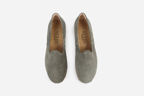 Chic Sage Green loafers for women, handmade from soft suede with a stylish and handmade design.