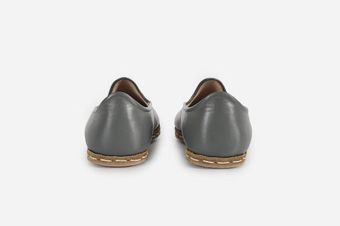 handmade Slate Grey leather loafers for men, made with Italian leather and detailed craftsmanship in Turkey.